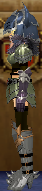 Equipped Female Dark Knight Set viewed from the side