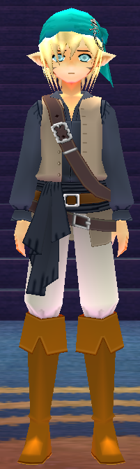 Equipped Male Boatswain Pirate Set viewed from the front