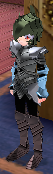 Equipped Male Dustin Silver Knight Set viewed from an angle