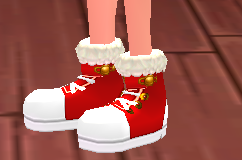 Equipped Santa's Helper Shoes (F) viewed from an angle