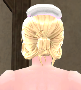 Equipped Steamy Hot Spring Wig and Towel (F) viewed from the back