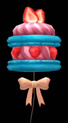 Equipped Strawberry Macaron Balloon (5 uses) viewed from the front
