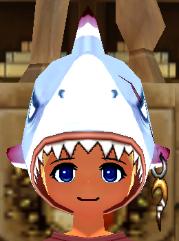 Equipped Monster Shark Hat viewed from the front