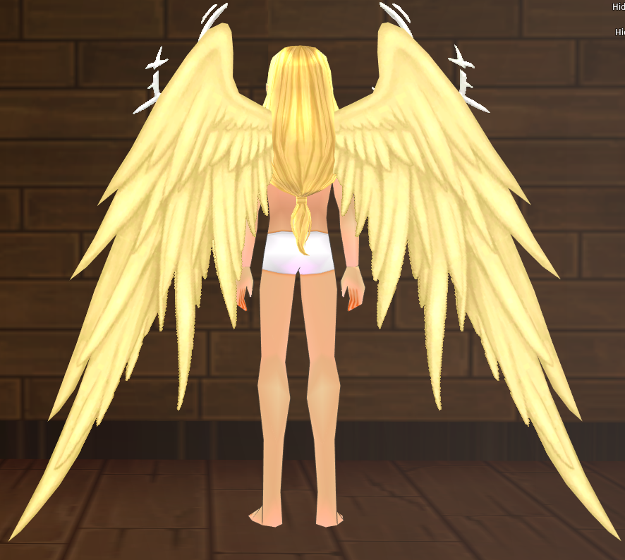 Equipped Luminous Solaris Ornament Wings (Enchantable) viewed from the back