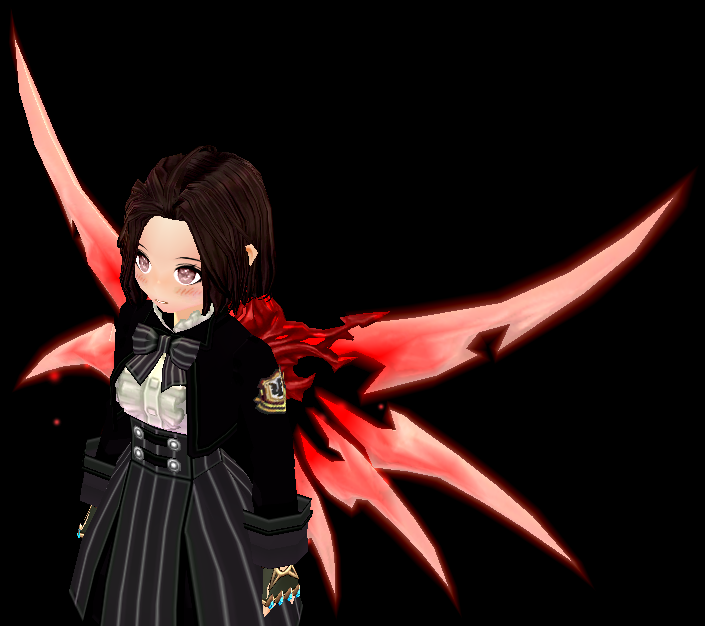 Equipped Red Abaddon Nobility Wings viewed from an angle