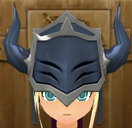 Equipped Dark Knight Helm viewed from the front