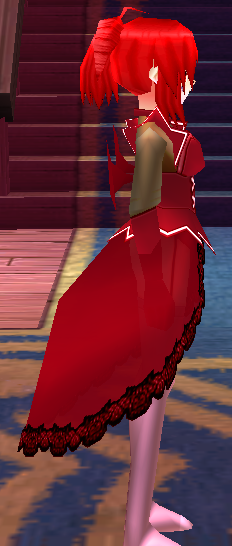 Equipped Red Succubus Outfit viewed from the side