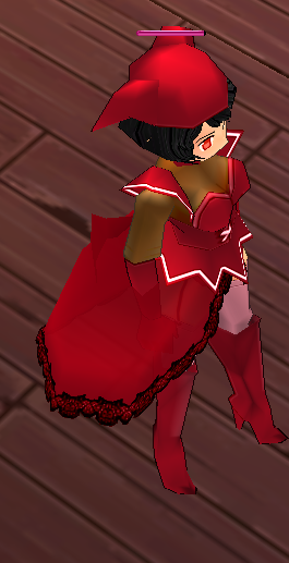 Equipped Red Succubus Set viewed from an angle