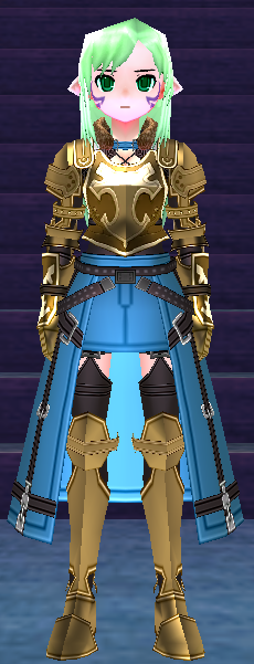 Equipped Female Royal Knight Set viewed from the front