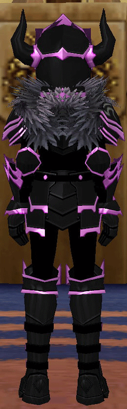 Equipped Male Dark Knight Set viewed from the back