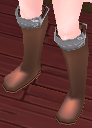 Equipped Giant Cores' Oriental Long Boots viewed from an angle