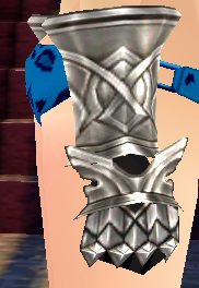 Equipped Avelin's Gauntlets viewed from the side
