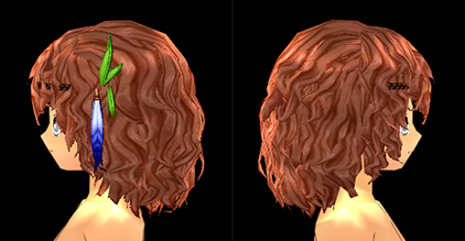 Equipped Peaceful Wig and Headband (M) viewed from the side