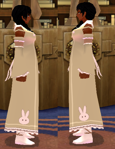 Equipped Giant Bunny Ribbon Suit viewed from the side