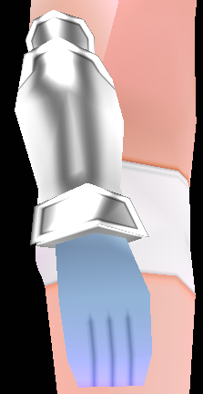 Equipped Heathcliff SAO Gauntlets viewed from the side