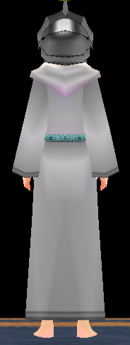 Equipped Female Glow-in-the-Dark Muffler Robe viewed from the back with the hood down