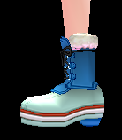 Equipped Cheerful Snowflake Boots (F) viewed from the side
