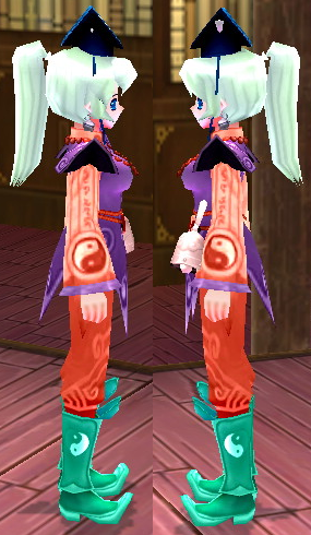 Equipped Female Taoist Set viewed from the side