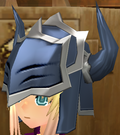 Equipped Dark Knight Helm viewed from an angle