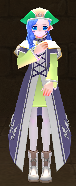 Equipped Female Eluned Alchemist Set viewed from the front