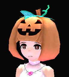 Equipped Pumpkinface Hat viewed from an angle