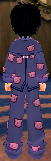 Equipped Bear Pajamas viewed from the back