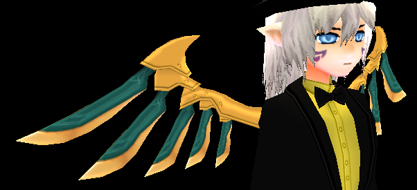 Equipped Male Blunt Weapon Spirit Wings viewed from an angle