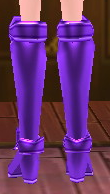 Equipped Female Valencia's Cross Line Plate Boots (Purple) viewed from the back