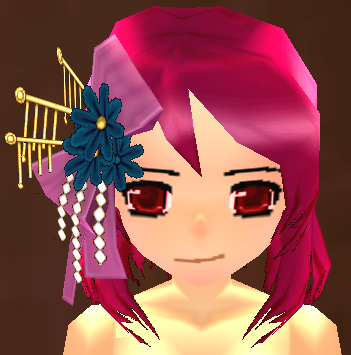 Yukata Mini Hair Ornament (F) Equipped Front.png