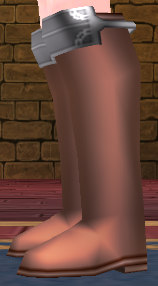 Equipped Giant Cores' Oriental Long Boots viewed from the side