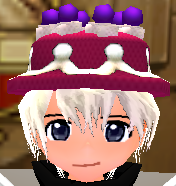 Equipped Grape Cake Hat viewed from the front