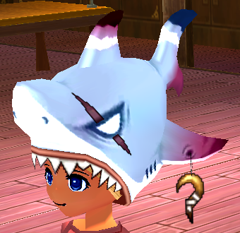 Equipped Monster Shark Hat viewed from an angle