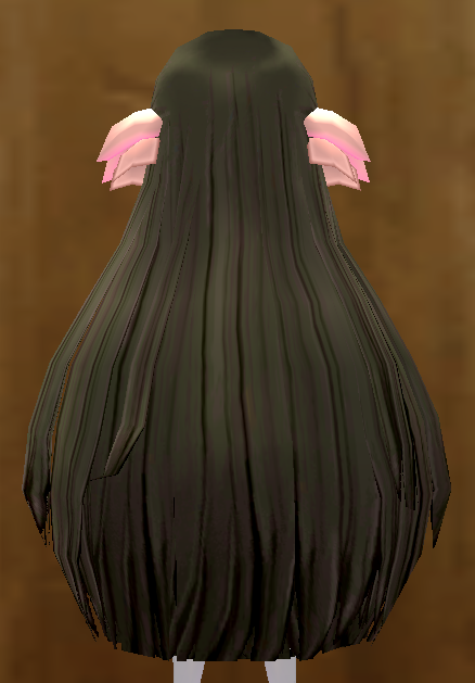 Equipped Rurutie's Wig viewed from the back