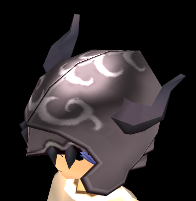 Equipped Dragon Scale Helm viewed from an angle