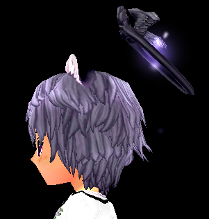 Equipped Dark Angelic Halo viewed from the side