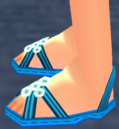 Equipped Bright Elven Summer Sandals (F) viewed from the side