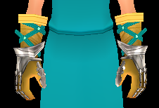Equipped Caswyn's Gauntlets viewed from the front