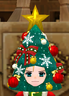 Equipped Christmas Tree Hat viewed from the front
