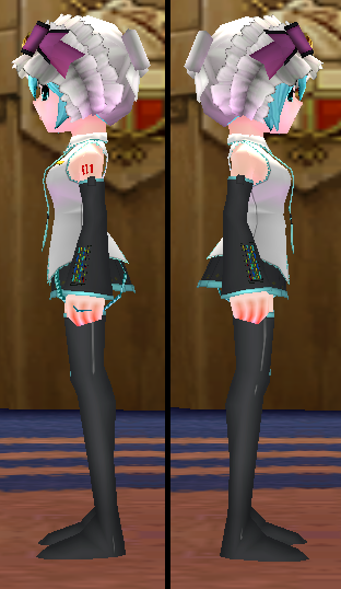 Equipped Hatsune Miku Outfit viewed from the side