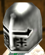Equipped Cross Full Helm viewed from an angle