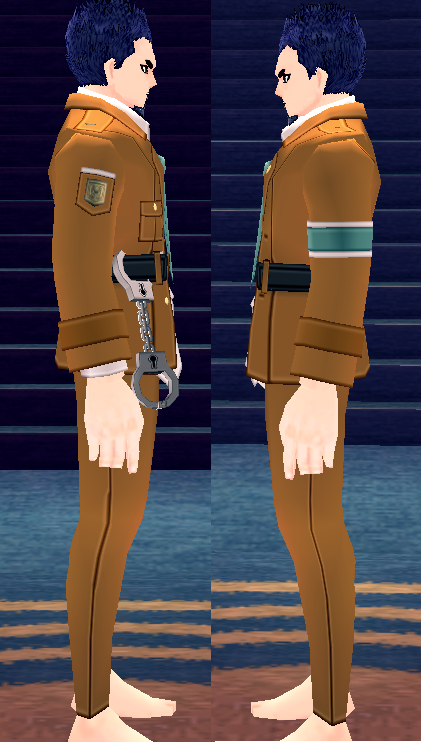 Equipped Giant Police Officer Uniform (M) viewed from the side
