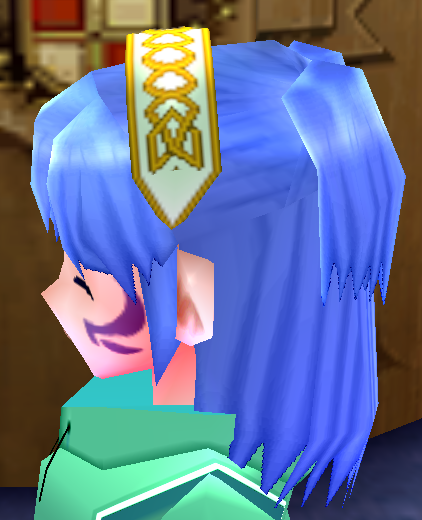 Equipped Emerald's Classic Celtic Hairband viewed from the side