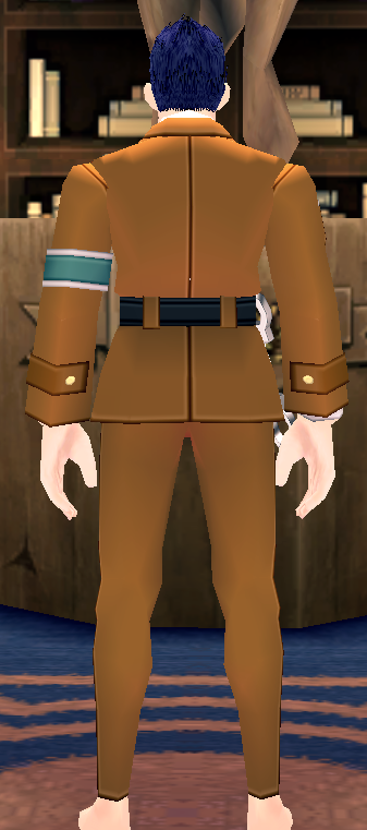 Equipped Giant Police Officer Uniform (M) viewed from the back
