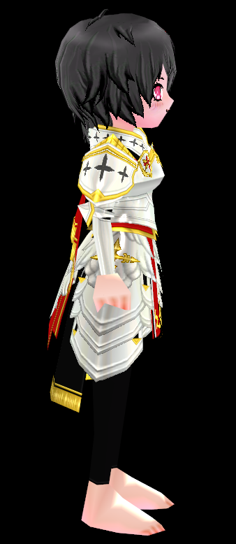 Equipped Saint Guardian's Full Armor (F) viewed from the side
