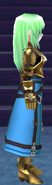 Equipped Female Royal Knight Set viewed from the side