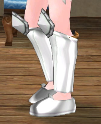 Equipped Knight Wing Plate Boots viewed from the side