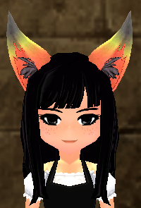 Equipped Kitsune Headband viewed from the front