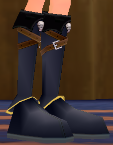 Equipped Elatha's Boots viewed from an angle