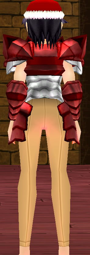 Equipped Male Dragon Rider Plate Armor (Red) viewed from the back