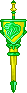Inventory icon of Lion Claw Lance (Yellow Base, Green to Yellow Flashy Trim)
